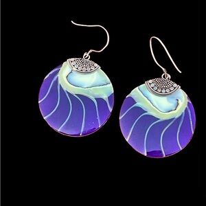 Blue shell earrings